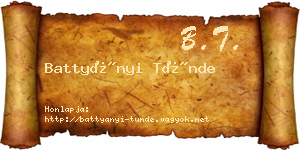 Battyányi Tünde névjegykártya